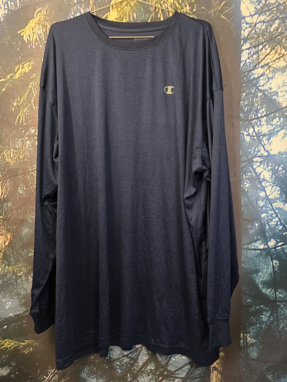 Champion Mens Shirt 4XL Black Long Sleeve Athletic Tee Loose Fit
